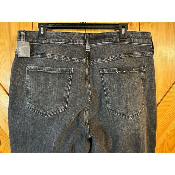 a.n.a Womens High Rise Straight Jean Black Out Size 16W NWT Distressed Stretch ( - Picture 6 of 8